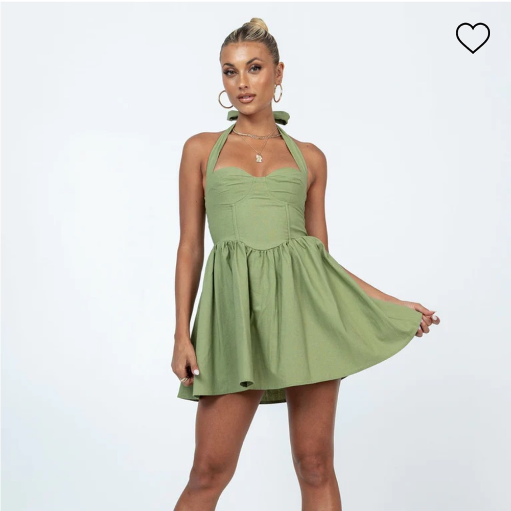 Princess Polly Lyle Mini Dress Sage, size 8/US, NWT, never worn in excel cond!